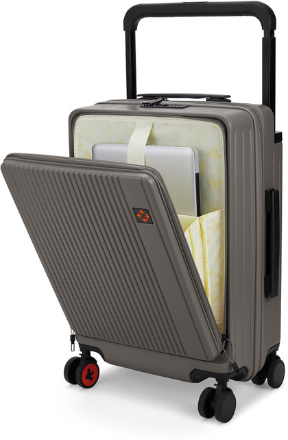 NASHER MILES Silicon Valley Hard-Sided Polycarbonate Cabin Laptop  Compartment Trolley Bag Expandable Cabin Suitcase Wheels 20 inch