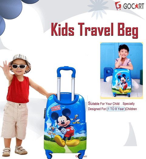 GOCART 18 Inch Kids cartoon printed suitcase Luggage Carry on Bag