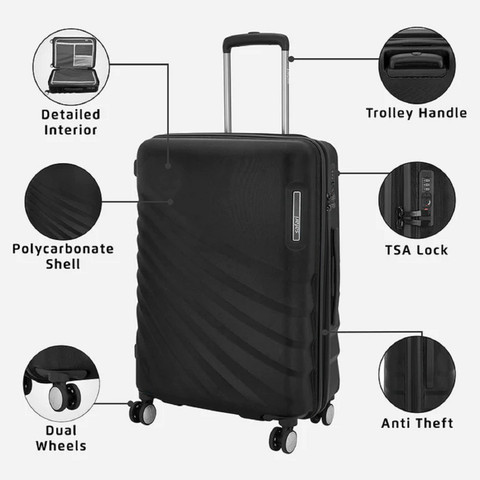 SAFARI Polaris Hard Luggage With TSA Lock Cabin Suitcase Wheels 20 inch