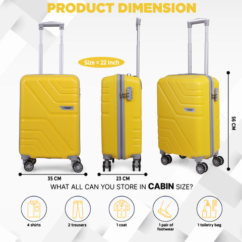 Kandel London Hard Sided PP Wheel Spinners, Expandable Bag with