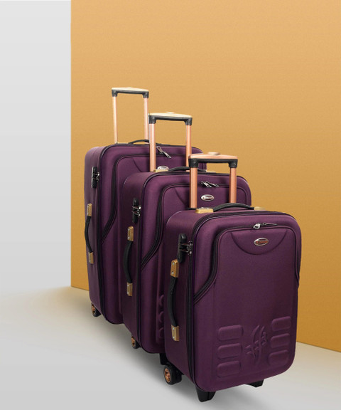 STUNNERZ 20+24+28 inch| Combo Set, Trolley Bag Travel Bag Suitcase|51cm+  61cm +71cm|(Pack of )|Samll ,Medium ,& Large |Purple| Cabin Check-in
