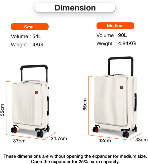 NASHER MILES Expander Luggage Trolley Bag Expandable Check-in Suitcase  Wheels 24 Inch
