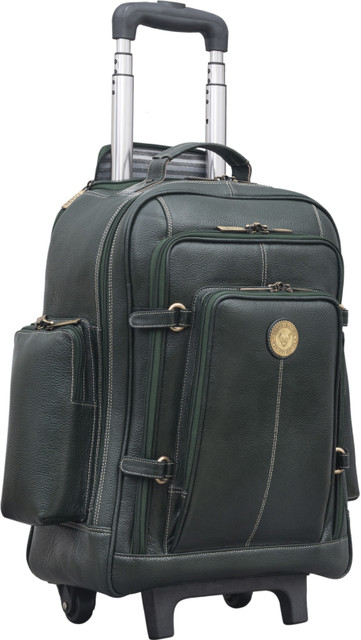 BRAND LEATHER Rolling Backpack Wheeled Laptop Backpack for Travel