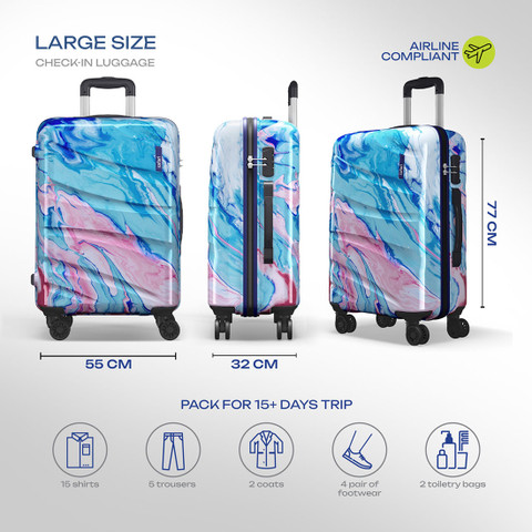 SAFARI Hue Printed Trolley Bag Check-in Suitcase Wheels 30 inch
