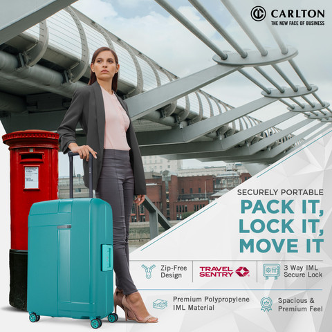 CARLTON VAULT STR LARGE TEAL GREEN Check-in Suitcase Wheels 31