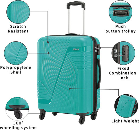 SAFARI ZION 7.5 Years Warranty 8W Luggage Set of 3 Trolley Bags