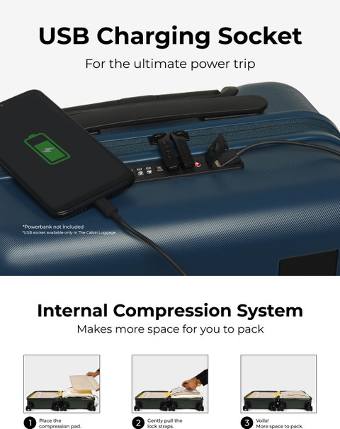 Power Bank Usb Luggage LLTFFFHM Smart Luggage Carry-on Suitcase