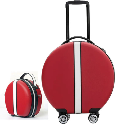 GOCART Round Hard Shell Suitcase ABS Travel Trolley Bag With Lock