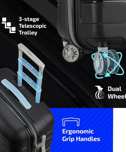 VIP Voyager 79 - Hardbody Trolley Bag Check-in Suitcase 8 Wheels