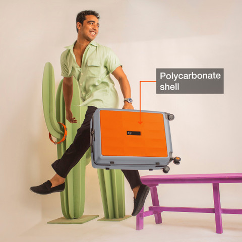 NASHER MILES Zanzibar HardSide Polycarbonate Luggage Orange Grey