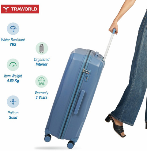 Traworld (Large 71 Cm) Check-in Suitcase 8 Wheels - 28 inch Blue Traworld (Large 71 Cm) Check-in Suitcase 8 Wheels - 28 inch Blue