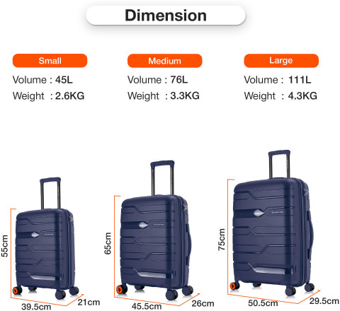 NASHER MILES Paris Hard-sided Luggage Set of Navy Blue Trolley