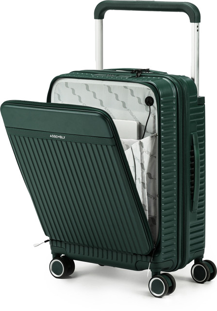 Assembly Polycarbonate Trolley Luggage Bag (45L) with Wide Handle