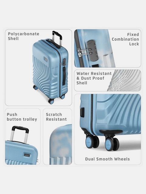 SAFARI Keplar 3P 4W Hard Luggage Set, Blue - Image 4