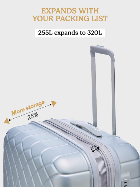 Genie Dew Hard Luggage with Expander - Moonlight Mist Expandable