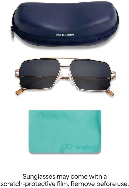 Buy VINCENT CHASE by Lenskart Rectangular Sunglasses Grey For Men