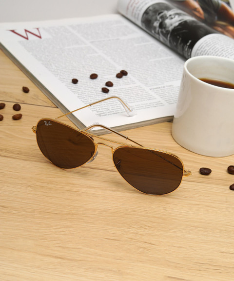 Buy Ray-Ban Aviator Sunglasses Brown For Men Online Best Prices