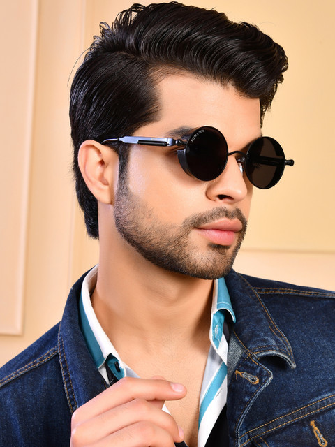 Buy ROYAL SON Round Sunglasses Black For Men Women Online Best