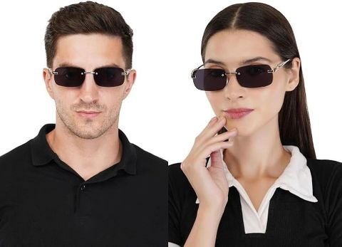 ROADWAY UV Protection Rectangular Sunglasses Black - Image 8
