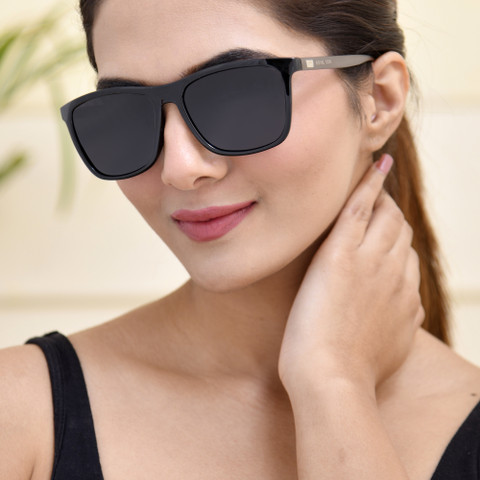 Buy ROYAL SON Retro Square Sunglasses Black, Grey For Men Online