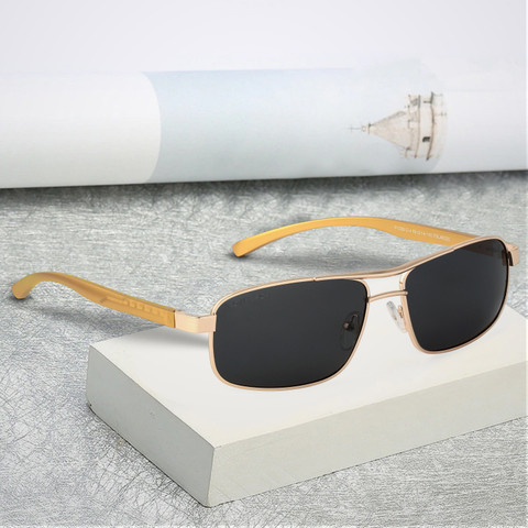 Buy ROYAL SON Rectangular Sunglasses Black, Golden For Men Online