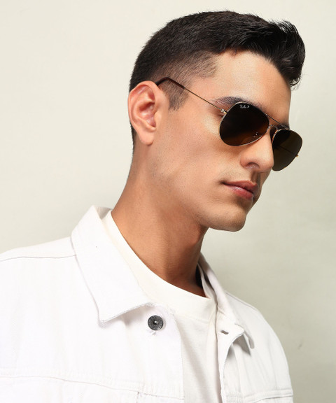 Buy Ray-Ban Aviator Sunglasses Grey For Men Online @ Best Prices in India |  Flipkart.com