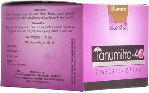 AKANSHA Sunscreen - SPF 50 PA+++ Tanumitra-40 - Price in India