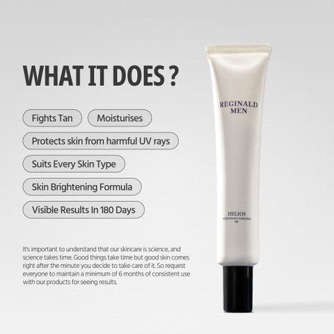 Reginald Men Sunscreen SPF 50 PA++++ Brightening Moisturising