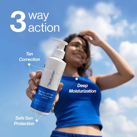 Bodywise Sunscreen - SPF 50 PA++++ De-Tan Body Sunscreen Lotion SPF 50 ...