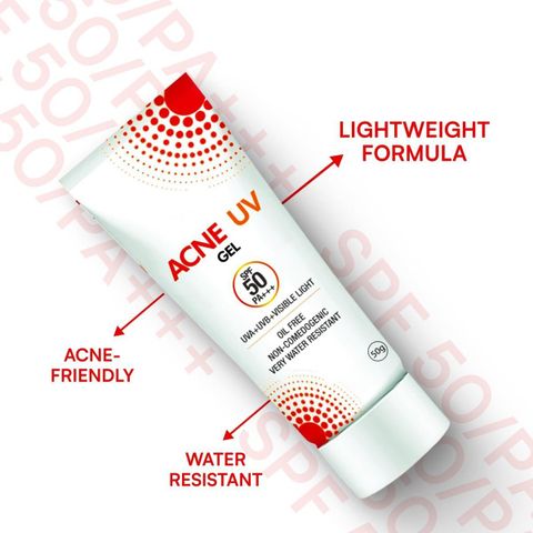 ACNE-UV Sunscreen - SPF 50 PA++++ Gel Sunscreen Lightweight | All Skin Types | UVA/UVB Protection (50 g) - Image 4