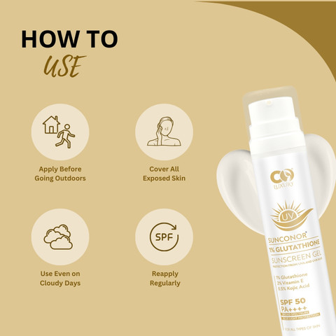 CO Sunscreen - SPF 50 PA++++ Luxury 1% Glutathione Sunscreen | No White  Cast | Non Sticky | Water Resistant - Price in India, Buy CO Sunscreen