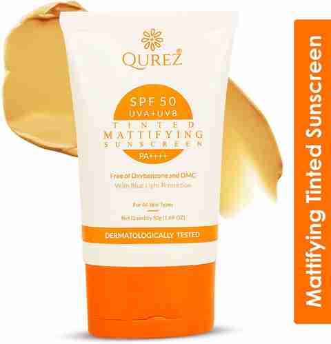 Qurez Sunscreen - SPF 50 PA++++ Mattifying Tinted Sunscreen SPF 50 PA ...