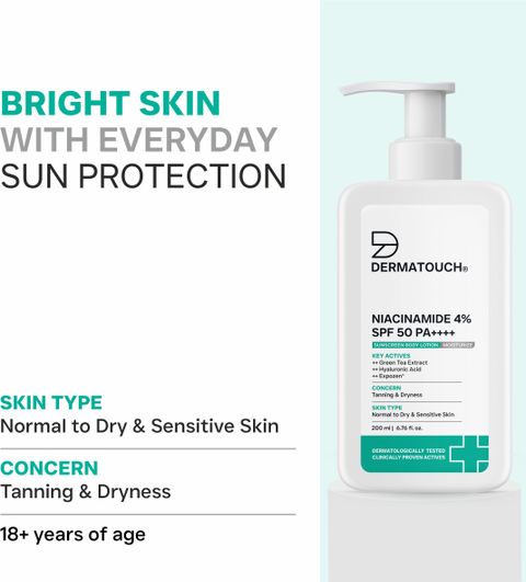 Dermatouch Sunscreen - SPF 50 PA++++ NIACINAMIDE 4% SPF 50 PA++++ SUNSCREEN LOTION 200ml , Body Lotion for Tanning (200 ml) - Image 7