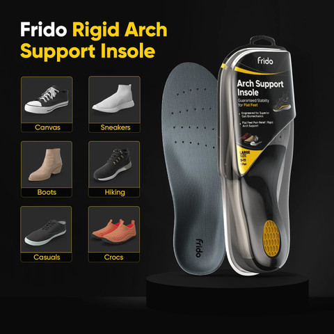Frido Arch Support Rigid Insole for Flat Feet, Relieves Feet Pain, Small  3-5 UK Foot Support