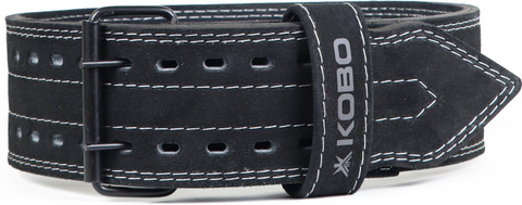 KOBO Power Weight Lifting 10 mm Leather Gym Belt (Large) Back Lumbar  Support