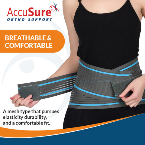 AccuSure Lumbo Sacral Waist Support Belt-Designed With Flexible Back  Splints For Men/Women Splints