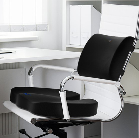 CURASIA Seat Cushion and Lumbar Support Pillow for Office Chair, Memory  Foam Back Lumbar Support