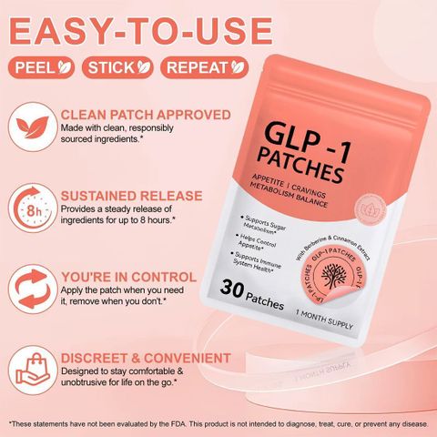 MULLICA GLP-1 Support Patches for Appetite Control & Metabolism Balance – 30 Patches Shoulder Support