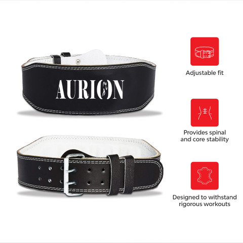 Aurion by 10Club Genuine Leather Weight Lifting Belt Gym Back Support Power  Lifting Belt Weight Lifting Belt