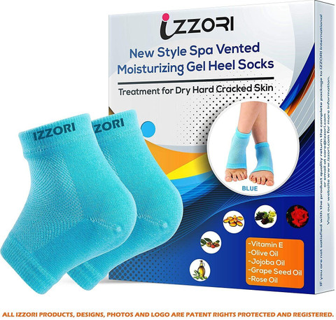 IZZORI Silicone Gel Heel Socks for Dry Cracked Heel Repair Pad