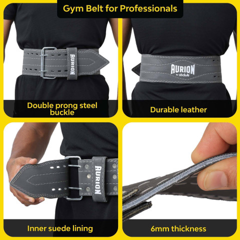 Aurion by 10Club Suede Fitness Weight For Power Lifting Gym Workout M  Weight Lifting Belt