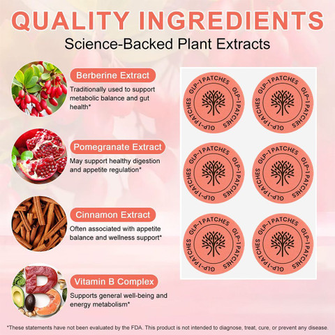 glp 1 patches with berberine Urban Products GLP-1 Herbal Wellness Patches with Berberine & Cinnamon  Extract (30 Pcs) Shoulder Support