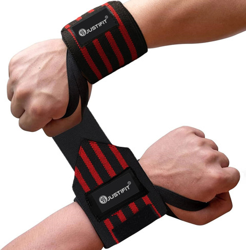 JUSTIFIT Professional Wrap Band Strap for gym fitness Wrist support weight  lifting-1 Pair Wrist Support