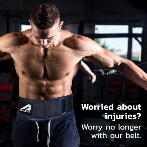 BOLDFIT Gym Belt for Men Weight Lifting Belt Gym Exercise Belt Deadlift  Workout Waist Weight Lifting Belt