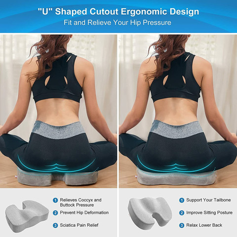 DEBIK Coccyx Seat Cushion for Office Chair, Memory Foam Seat