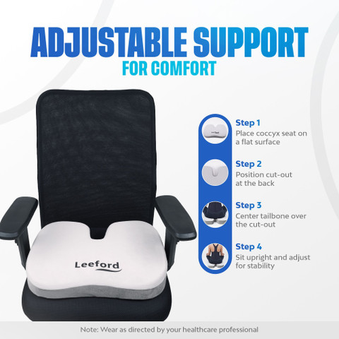 Leeford Comfortable Back Support Chair Leeford Coccyx Seat For
