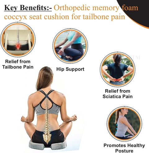 SUPERFINE COMFORT Orthopedic Memory Coccyx Seat Cushion for