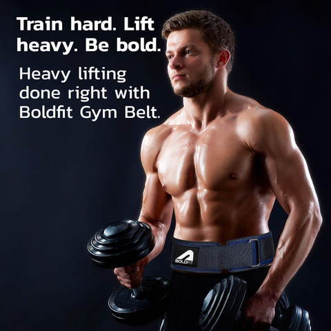 BOLDFIT Gym Belt for Men Weight Lifting Belt Gym Exercise Belt Deadlift  Workout Waist Weight Lifting Belt