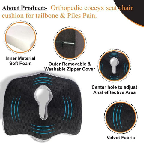 SUPERFINE COMFORT Orthopedic Coccyx Seat Cushion for tailbone