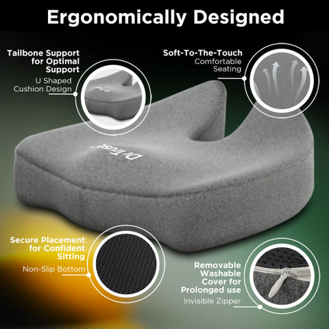 Dr Trust USA Pro Seat Cushion-370 Coccyx Pillow Hip Tailbone Back